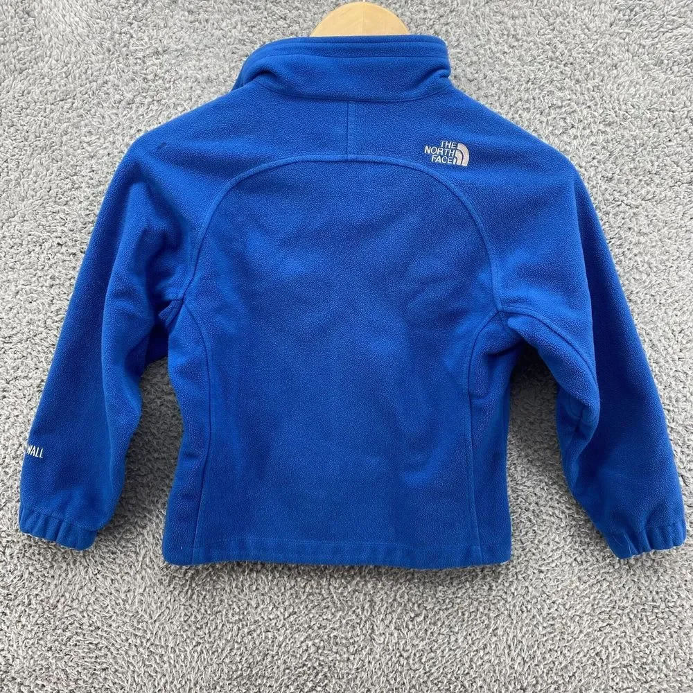 The NORTH FACE Fleece Boys Youth Blue Full‎ Zip Windwall Jacket Size Small READ